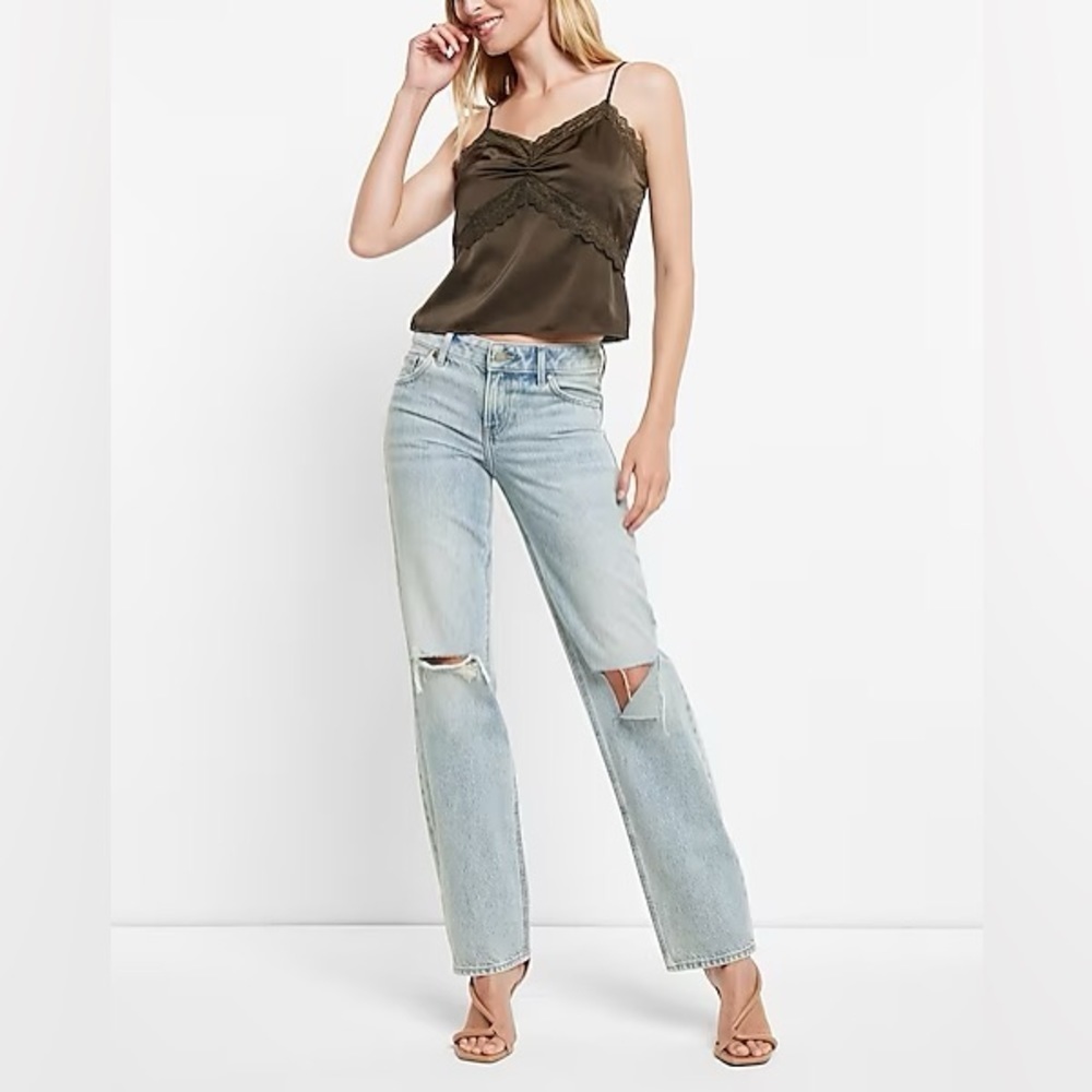 Express modern straight low rise jeans